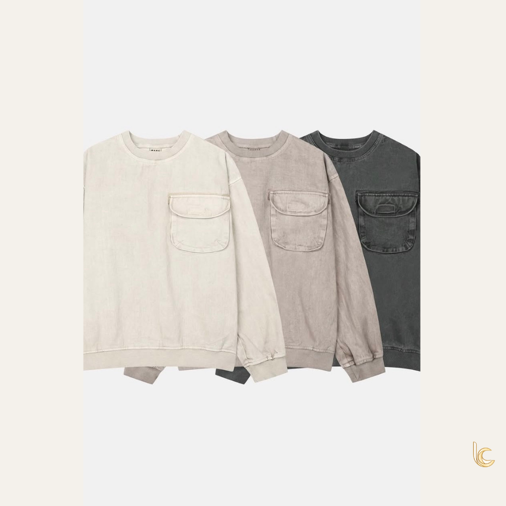 Pigment-Dyed Cotton Twill Utility Pocket Pullover