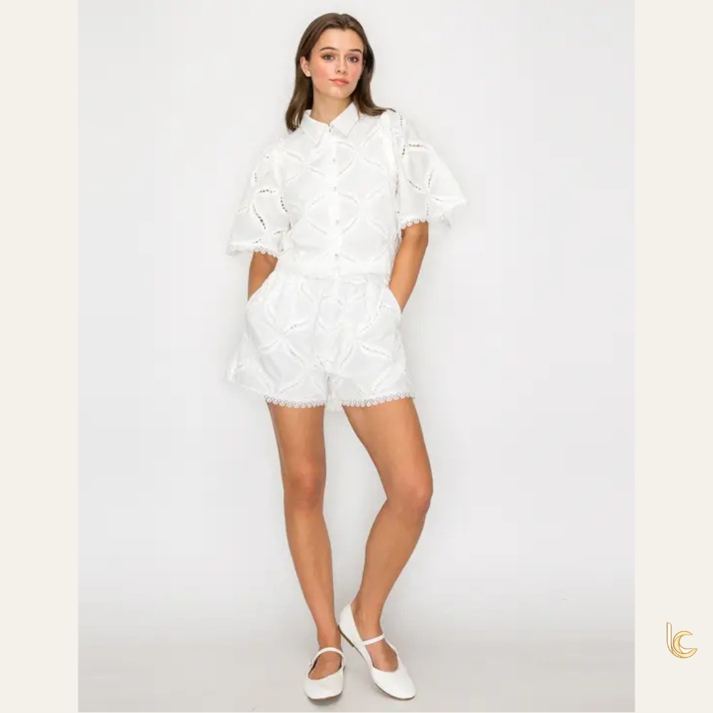 Embroidered Cotton Button-Down Shirt