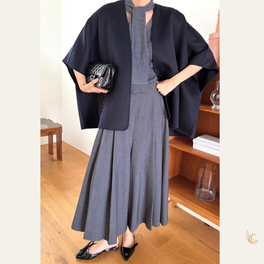 Handmade Wool-Blend Shawl Cape