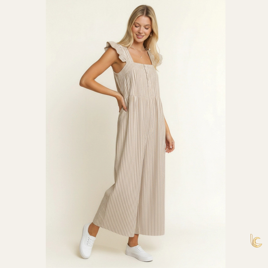 Square Neck Ruffle Jumpsuit