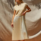 Pleated Midi Dress & Knit Top Two Piece Set