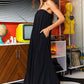 Minimalist Black Tube Wide-Leg Jumpsuit