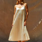 Pleated Midi Dress & Knit Top Two Piece Set