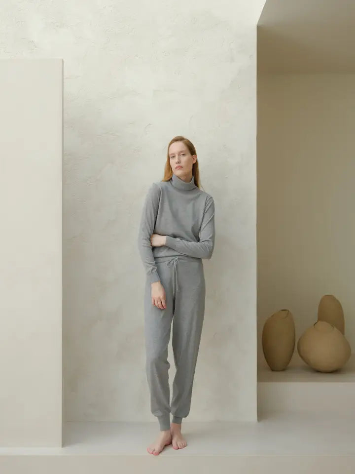 High-Collar Merino Turtleneck Sweater