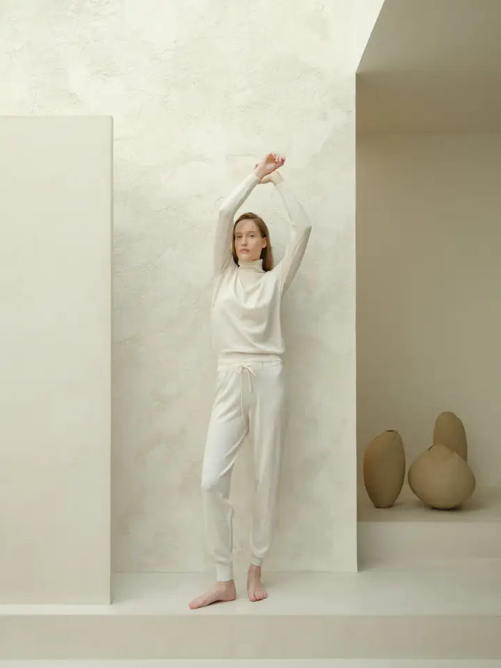 High-Collar Merino Turtleneck Sweater