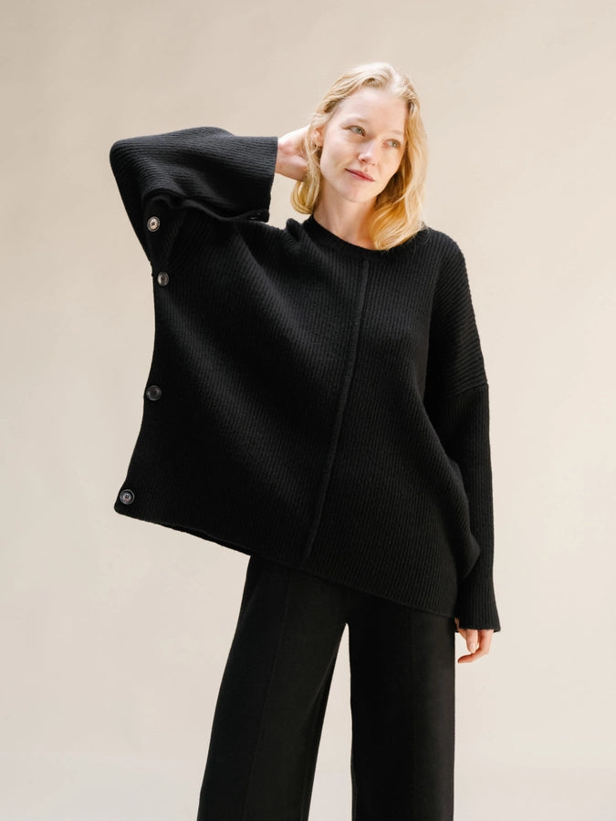 Italian Cashmere-Blend Cape Sweater