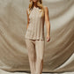 Minimalist Sleeveless Knit Set – Beige