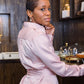 Indi-Pink Satin Tailored Shirt Dress