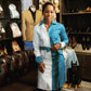 Half & Half Denim Tailored Shirt Dress