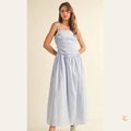 Striped Cotton Midi Dress