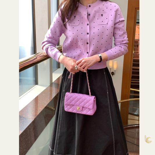 Polka Dot Knit Cardigan — Effortless Layering, Refined Everyday Elegance