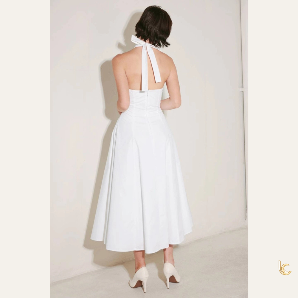 Cotton Corset Waist Lace Trim Summer Dress