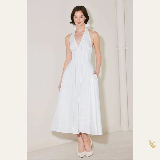 Cotton Corset Waist Lace Trim Summer Dress