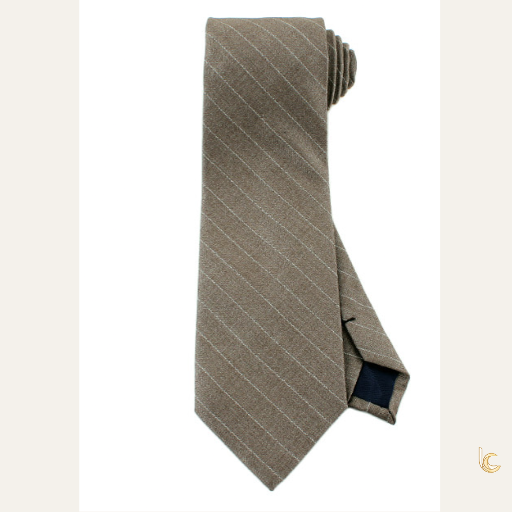 Classic Striped Cotton Cupra Tie – Matte Minimal Business Tie | La Contento