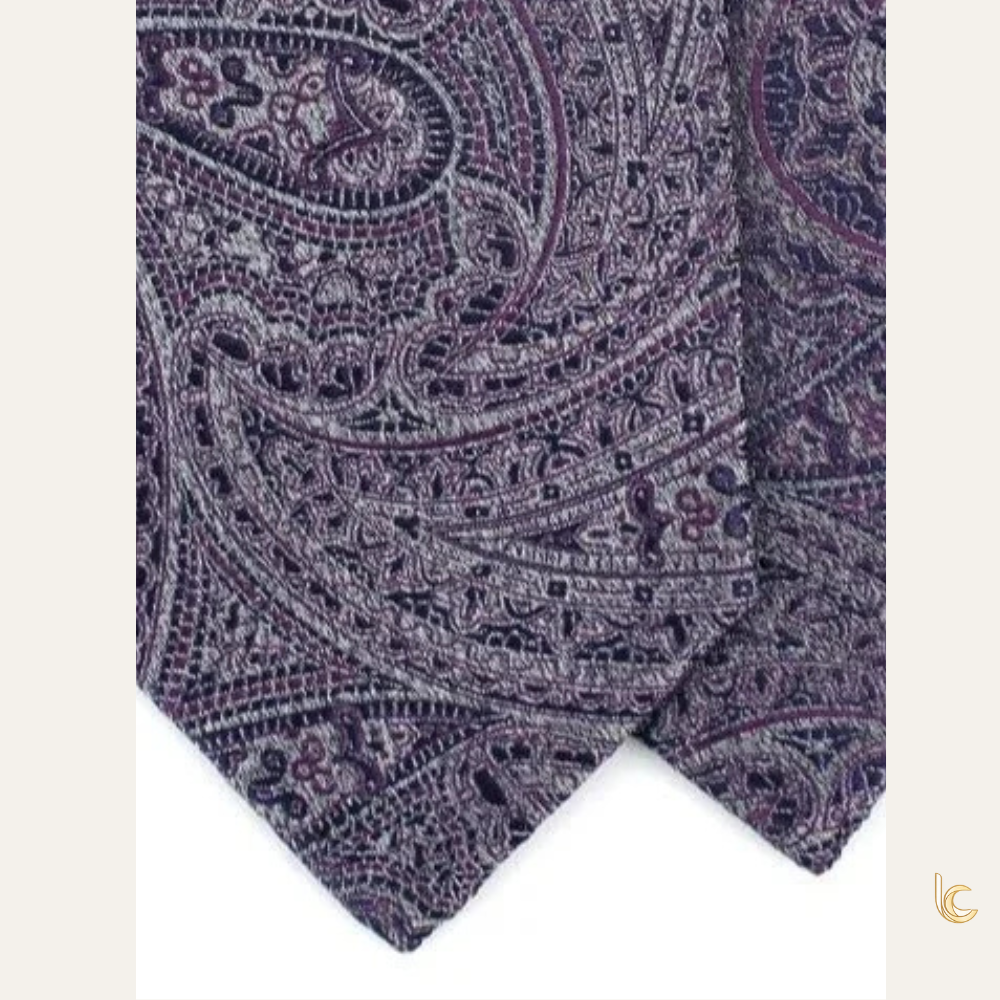 Deep Purple Paisley Silk Tie – Luxury Men’s Necktie for Wedding & Formal Wear