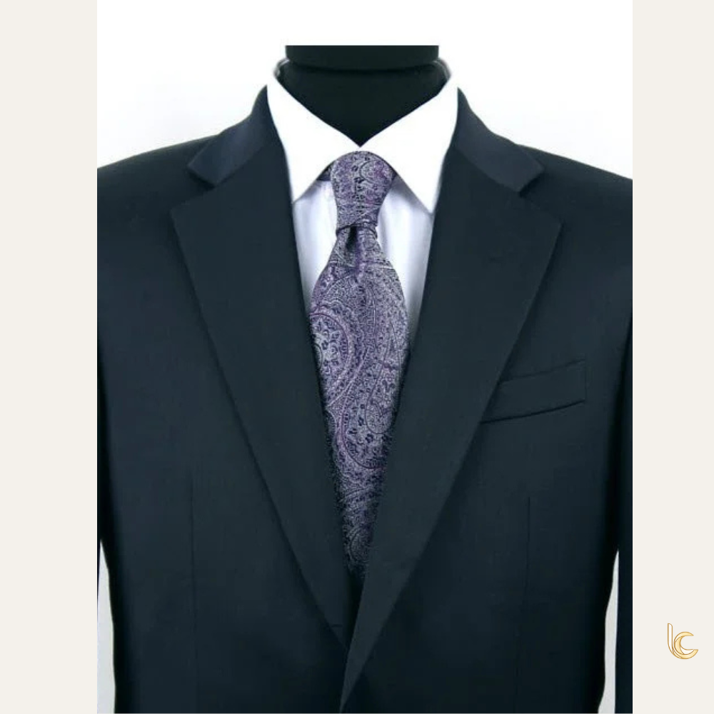Deep Purple Paisley Silk Tie – Luxury Men’s Necktie for Wedding & Formal Wear