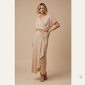Wrap Crop Top & Draped Maxi Skirt Set – Resort Two Piece Outfit