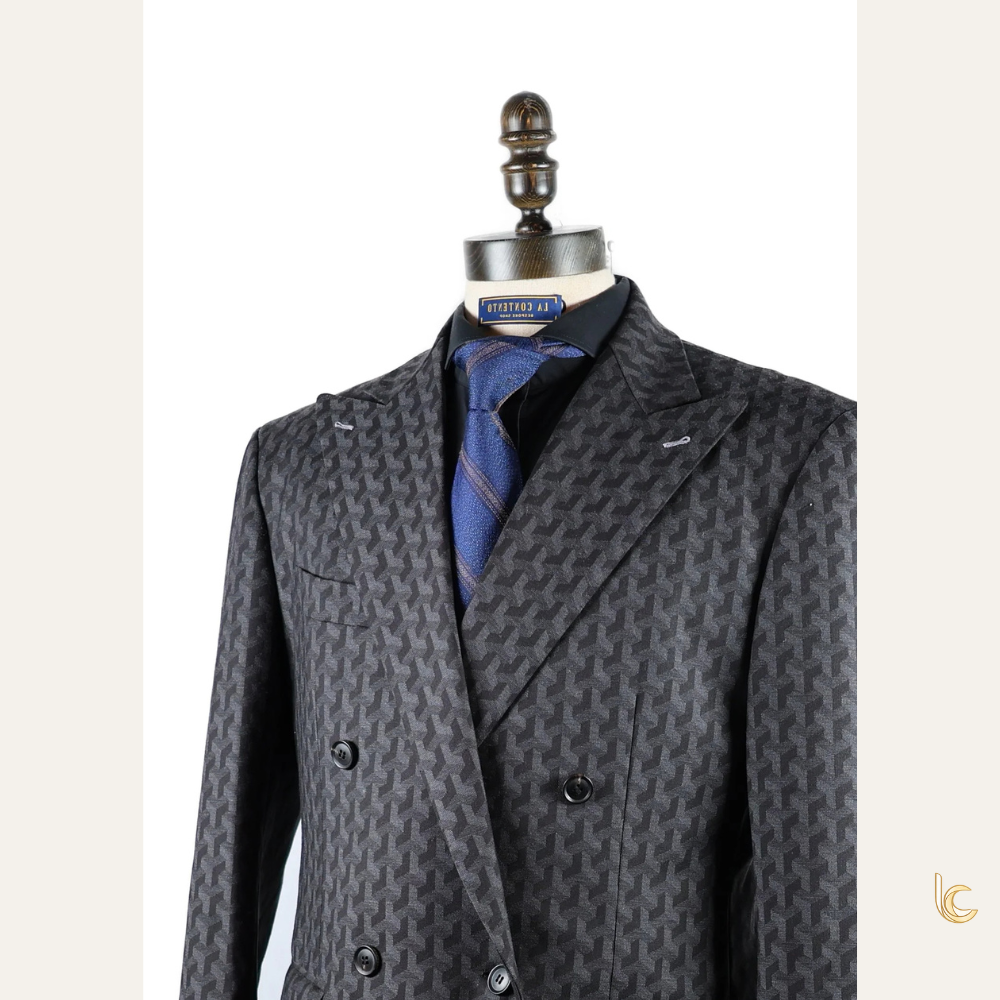 Navy & Grey Striped Silk Tie – Handmade Men’s Necktie | Classic Business & Casual Tie