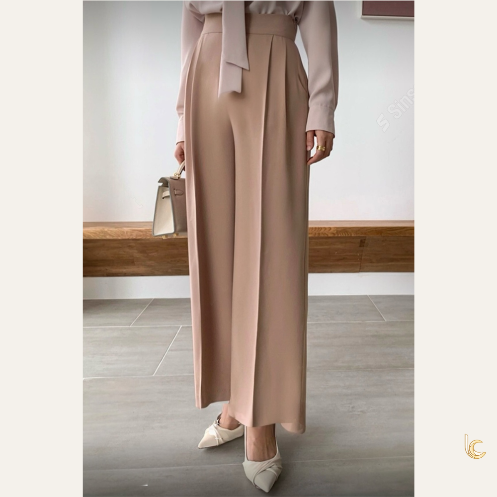 High Waist Wide Leg Pants – Stretch Office Slacks