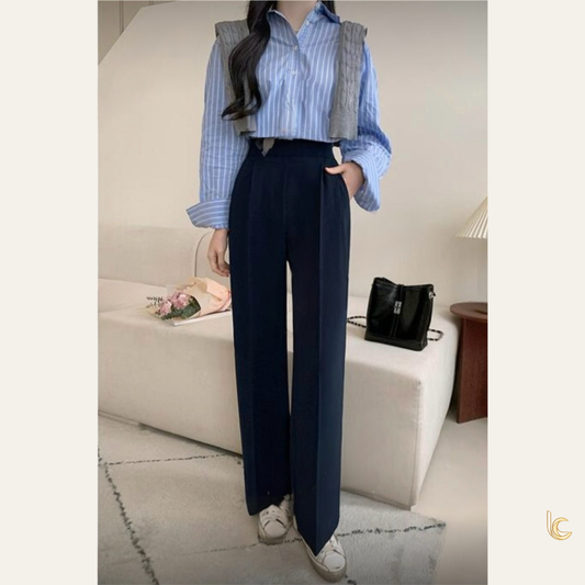 High Waist Wide Leg Pants – Stretch Office Slacks