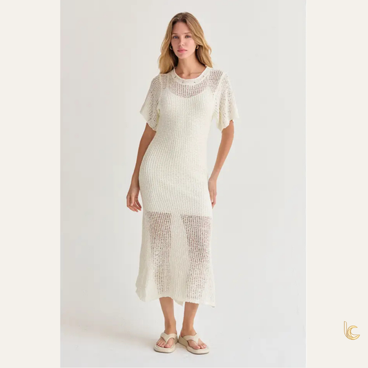 Open Knit Sweater Dress