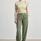 Tailored High-Waist Tapered Pants with Cuffed Hem