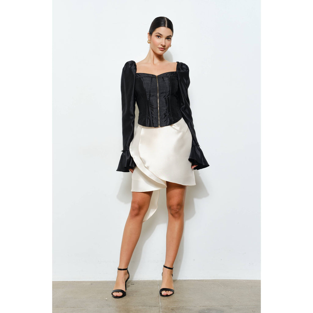 Luxe Shining Satin Tulip Mini Skirt