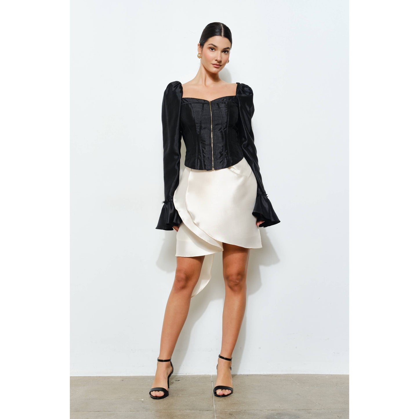 Luxe Shining Satin Tulip Mini Skirt