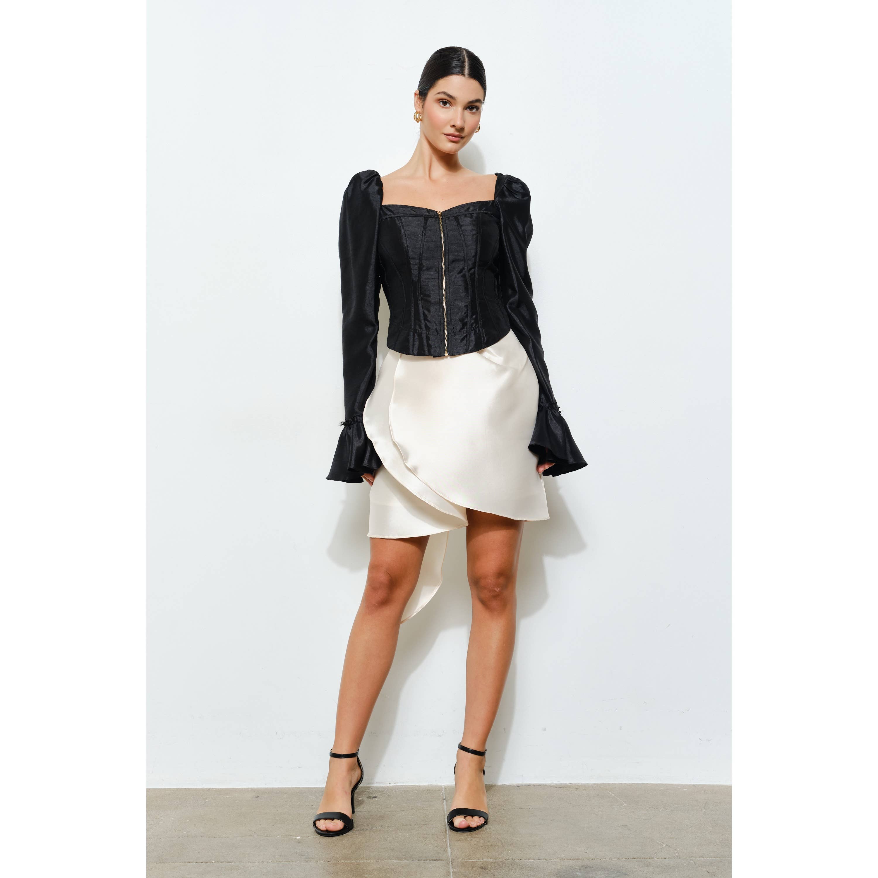 Luxe Shining Satin Tulip Mini Skirt