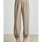 Tailored High-Waist Tapered Pants with Cuffed Hem