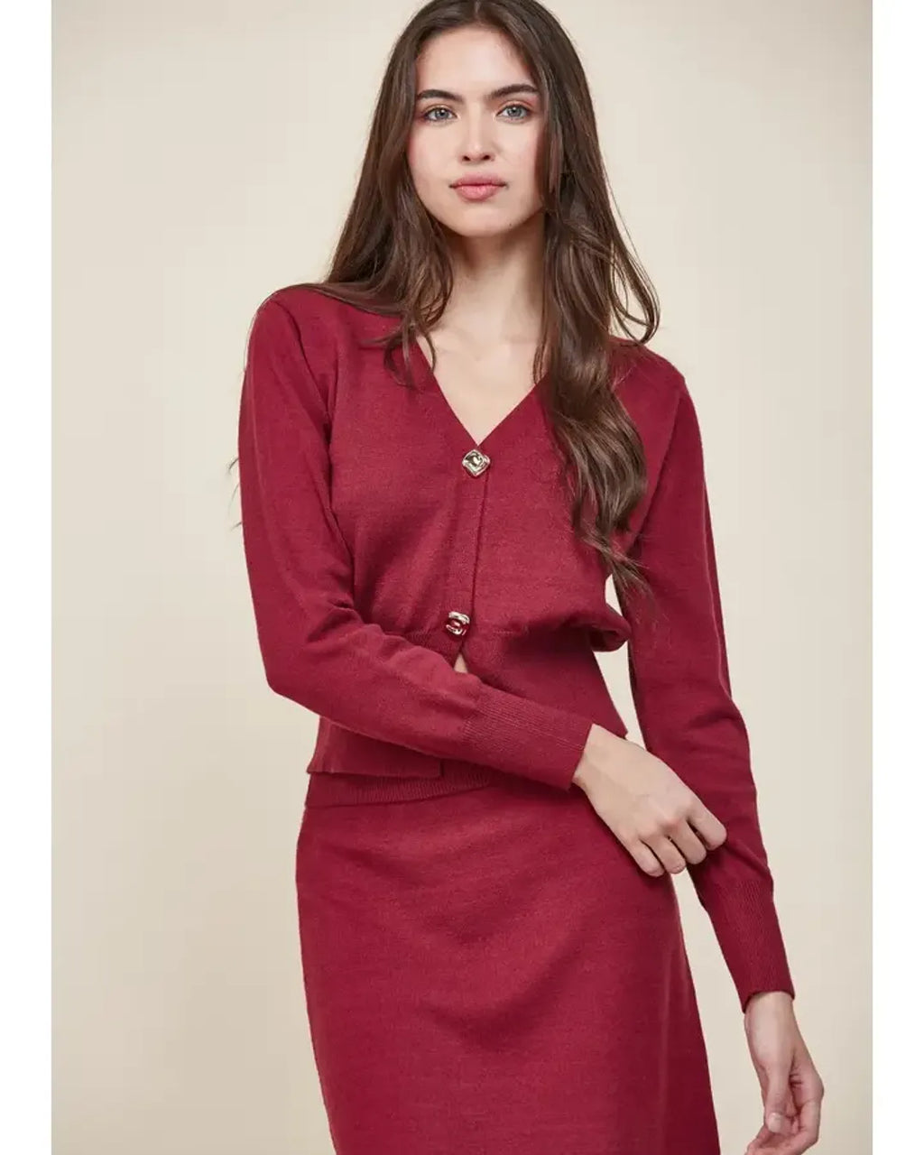 V-neck Knit Cardigan