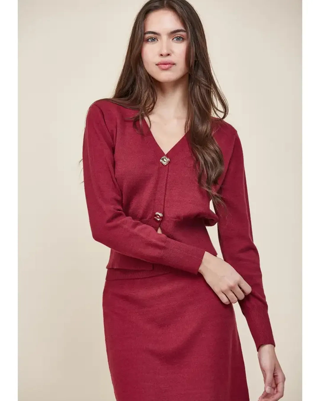 V-neck Knit Cardigan