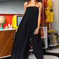 Minimalist Black Tube Wide-Leg Jumpsuit