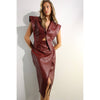 Burgundy FauxLeather Two-Piece Set