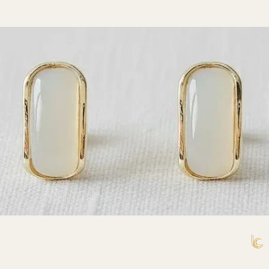 Vintage-Inspired Ivory Cat Eye Stud Earrings