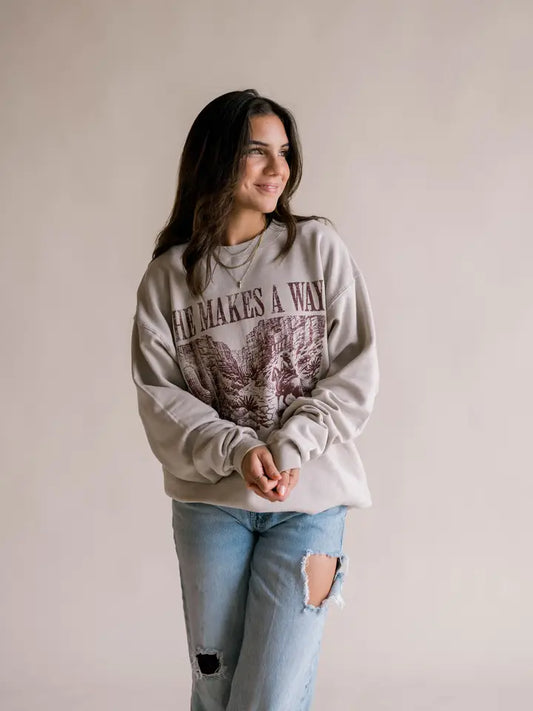 Sandstone Pullover with Maroon Ink – Made in USA