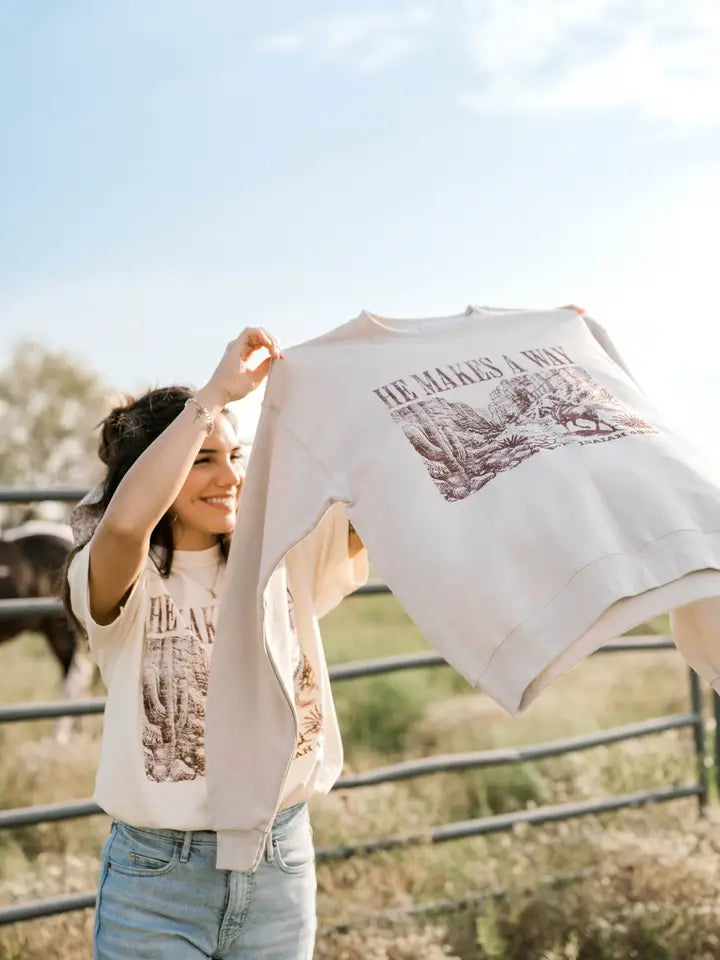 Sandstone Pullover with Maroon Ink – Made in USA