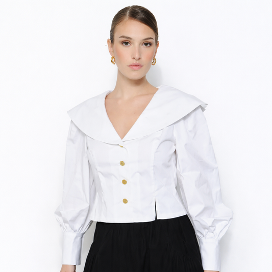 Sailor Collar Puff Sleeve Blouse