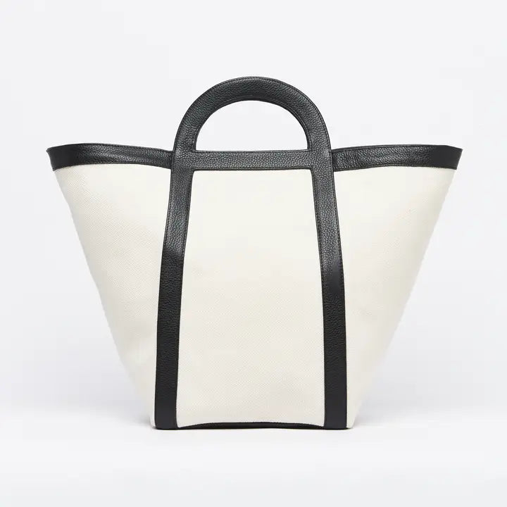 Premium Canvas & Pebbled Leather Everyday Tote