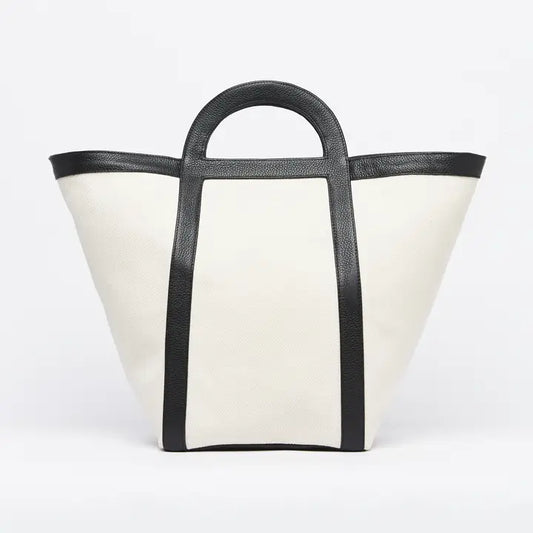 Premium Canvas & Pebbled Leather Everyday Tote