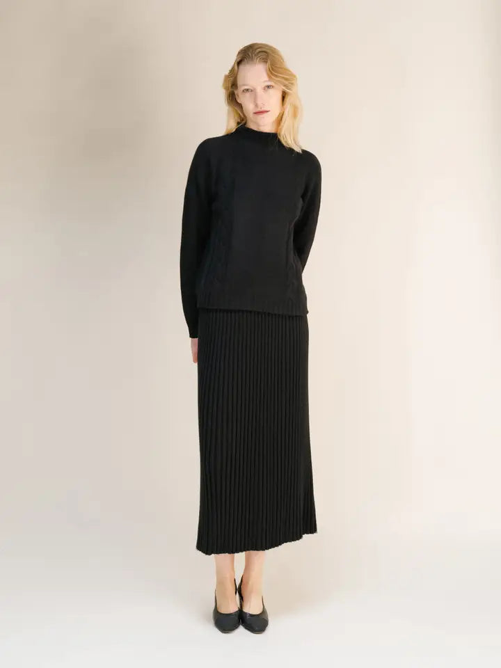 Italian 3D-Knit Cashmere Blend Skirt | Perforated Knit