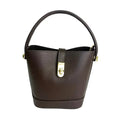 Mini Pebbled Leather Bucket Bag – Structured Top Handle Crossbody