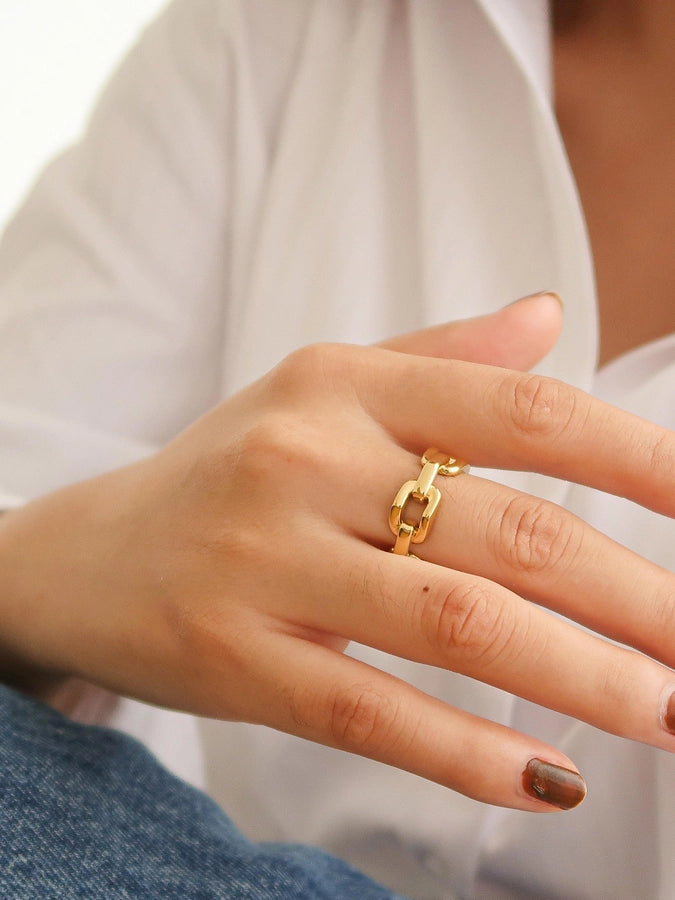 18K Gold4 Plated Braided Stack Ring