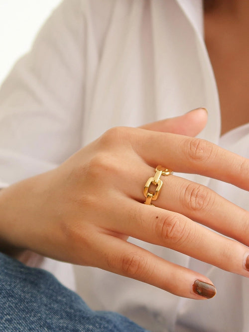 18K Gold4 Plated Braided Stack Ring