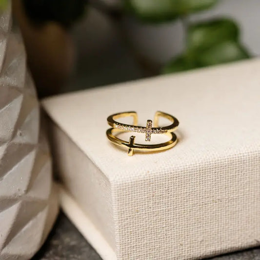 Gold Cross Ring