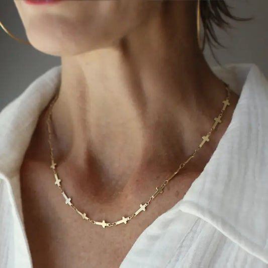 Dainty Gold Cross Necklace