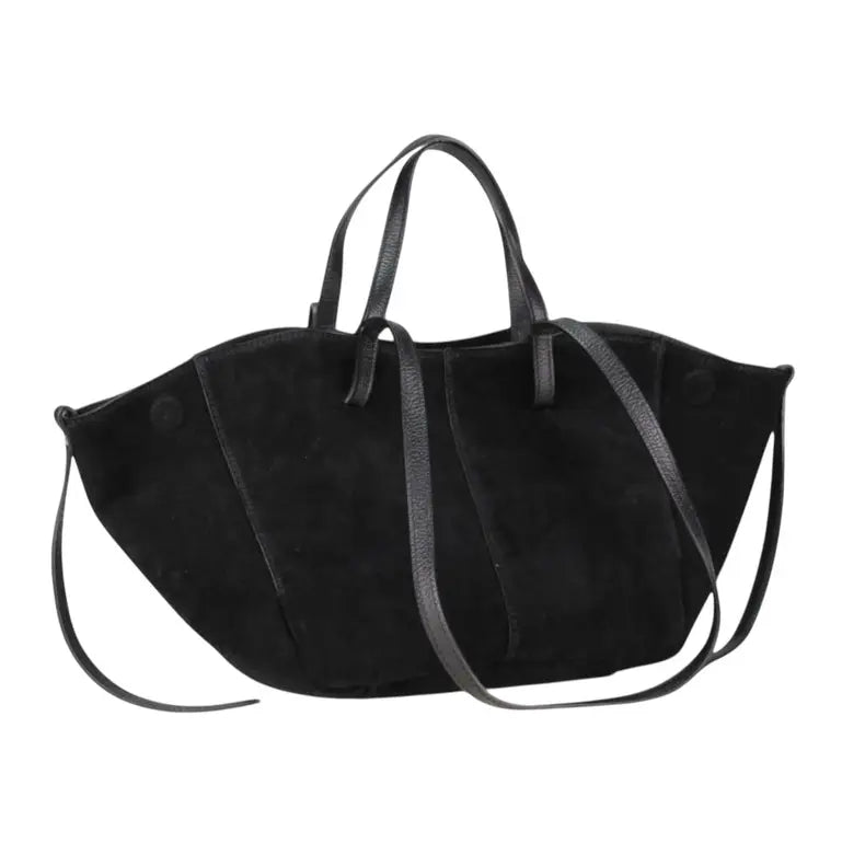 European Sculpted Leather Tote Bag – Made in Italy Structured Everyday Shoulder Bag