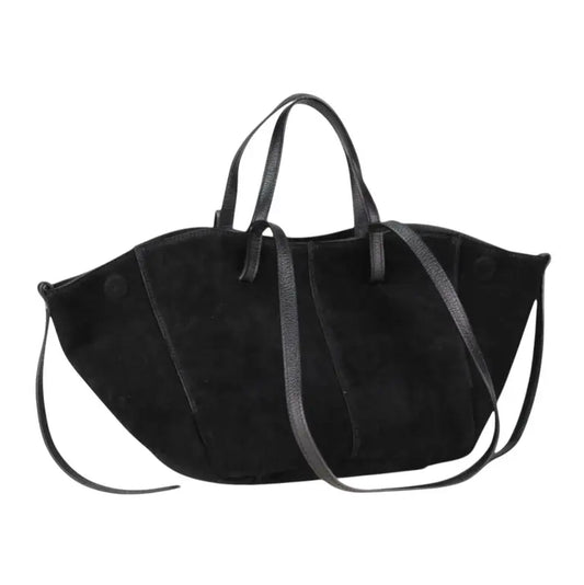 European Sculpted Leather Tote Bag – Made in Italy Structured Everyday Shoulder Bag
