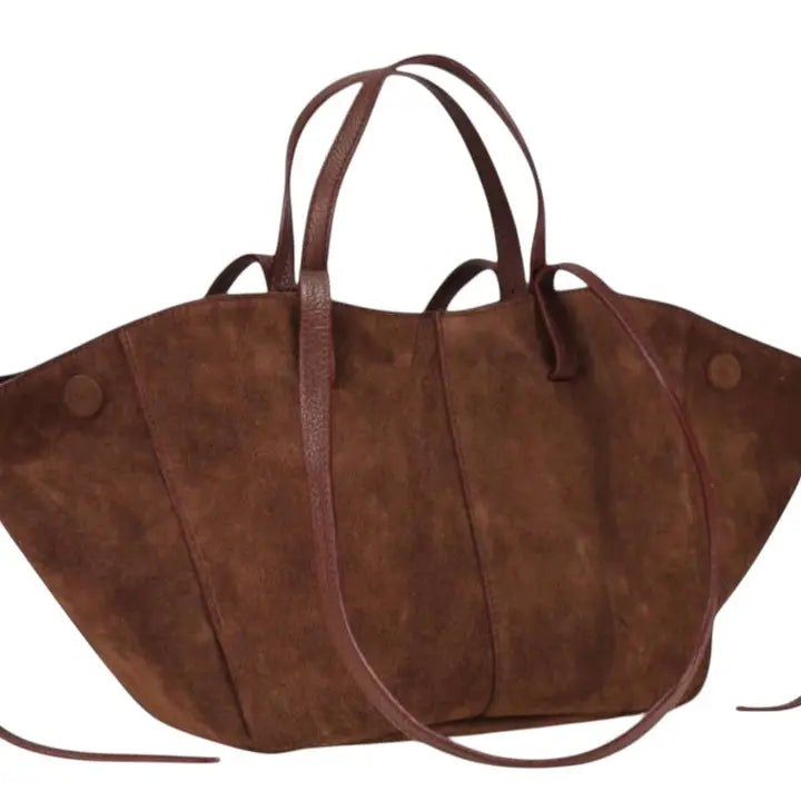 European Sculpted Leather Tote Bag – Made in Italy Structured Everyday Shoulder Bag