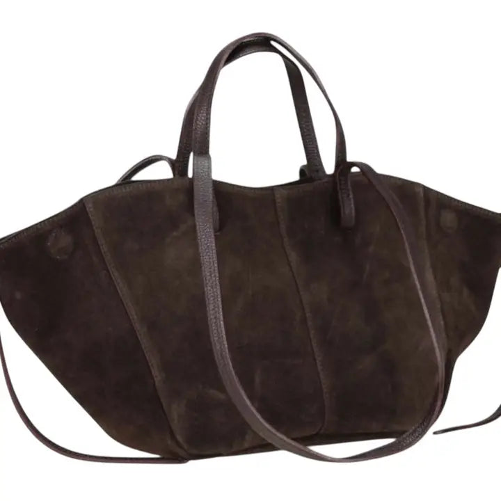 European Sculpted Leather Tote Bag – Made in Italy Structured Everyday Shoulder Bag